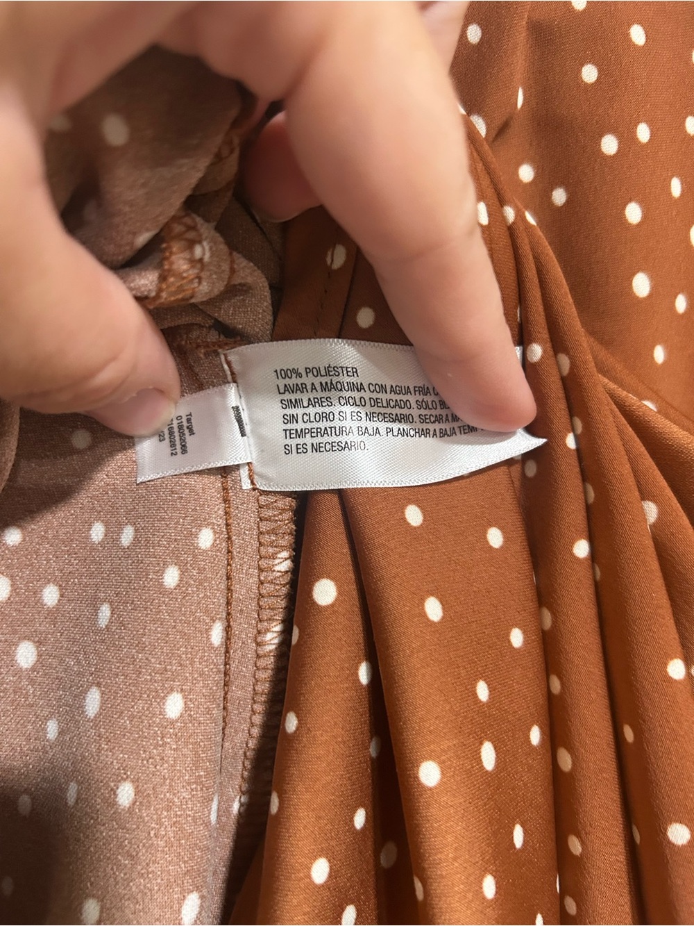Target Brown Polka Dot Midi Skirt Slit High Rise Size M - Picture 8 of 10